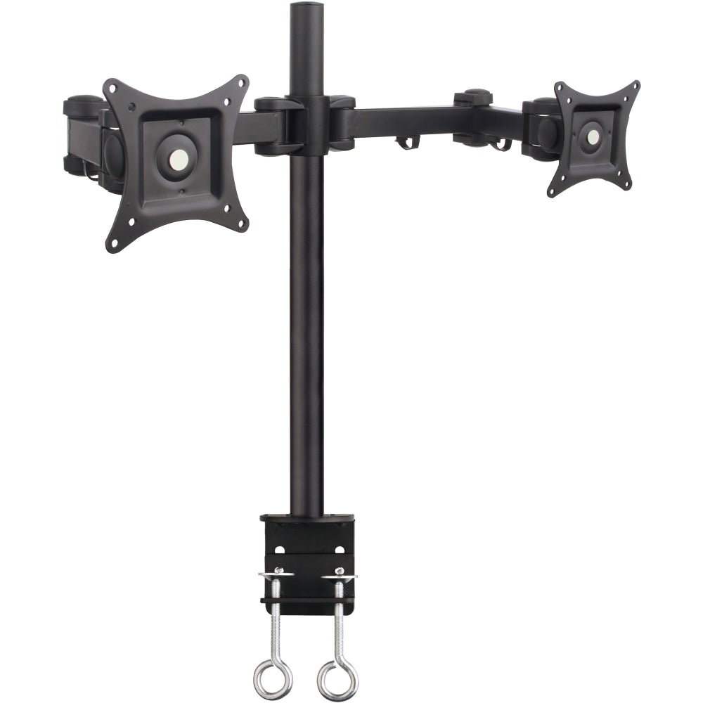 SIIG Articulating Dual Monitor Desk Mount - 13in to 27in - Height Adjustable - 2 Display(s) Supported - 13in to 27in Screen Support - 22 lb Load Capacity - 75 x 75, 100 x 100 - VESA Mount Compatible