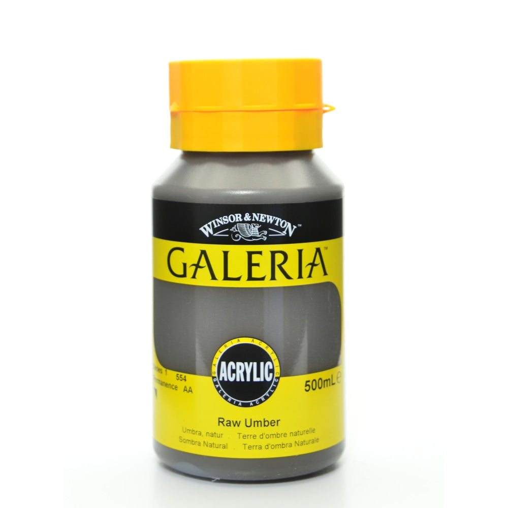 Winsor & Newton Galeria Flow Formula Acrylic Colors, 500 mL, Raw Umber, 554