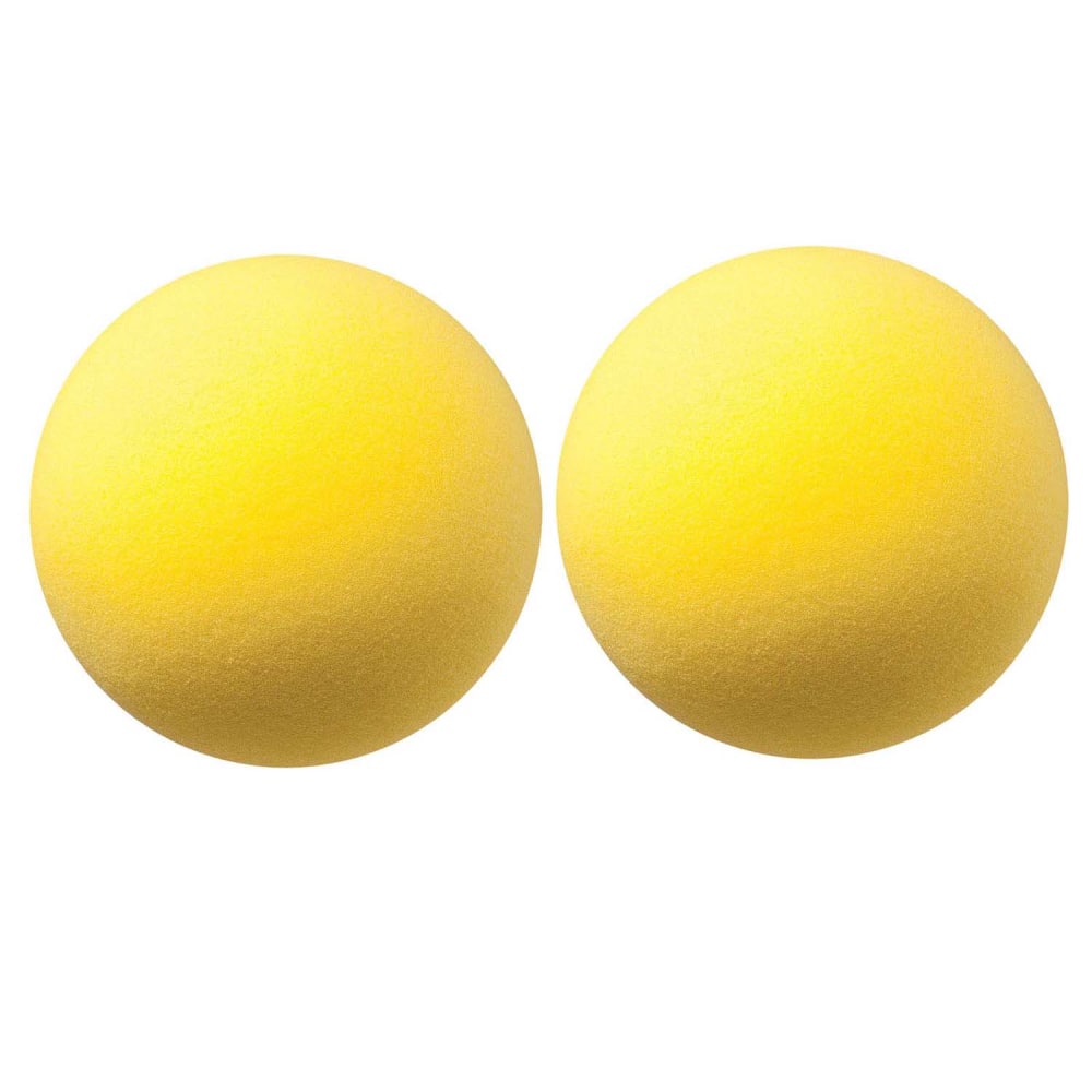 Champion Sports Uncoated Regular Density Foam Balls, 8-1/2in, Yellow, Pack Of 2 Balls