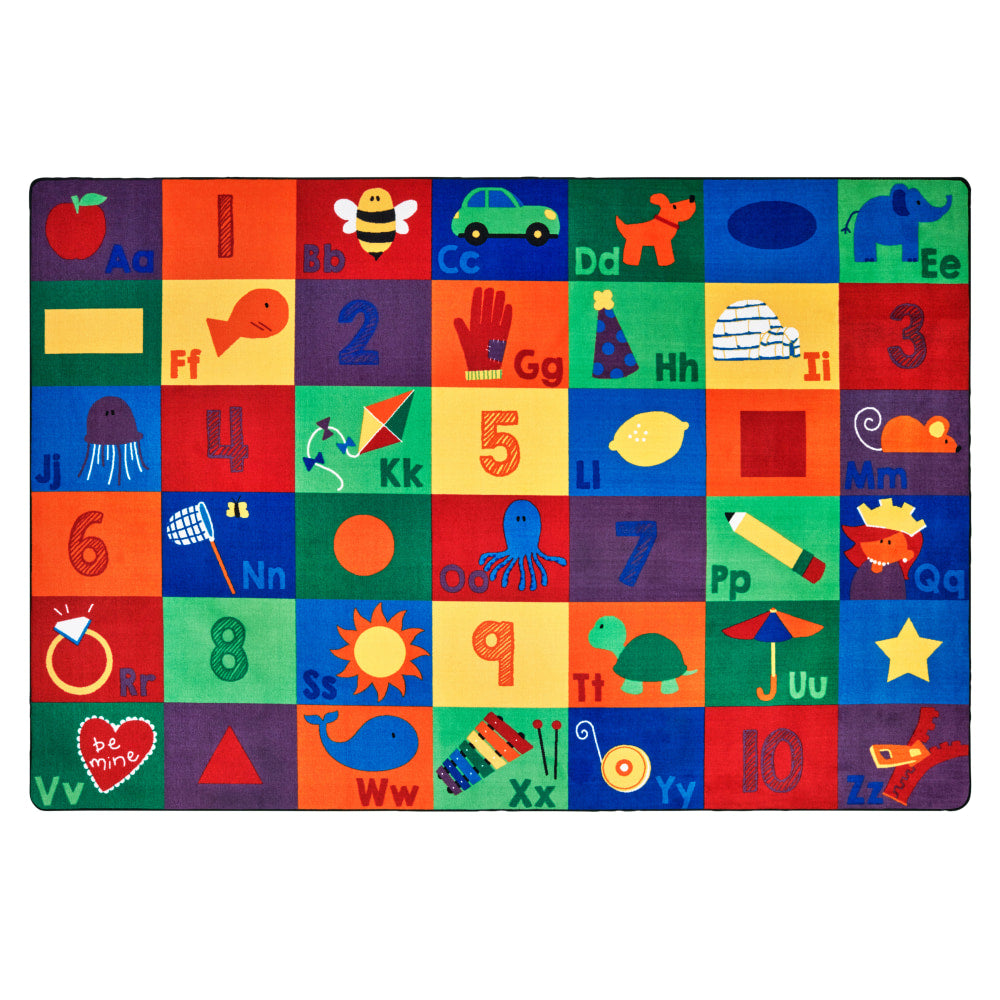 Carpets for Kids Premium Collection Sequential Seating Literacy ABC Classroom Rug, 6ft x 9ft, Multicolor