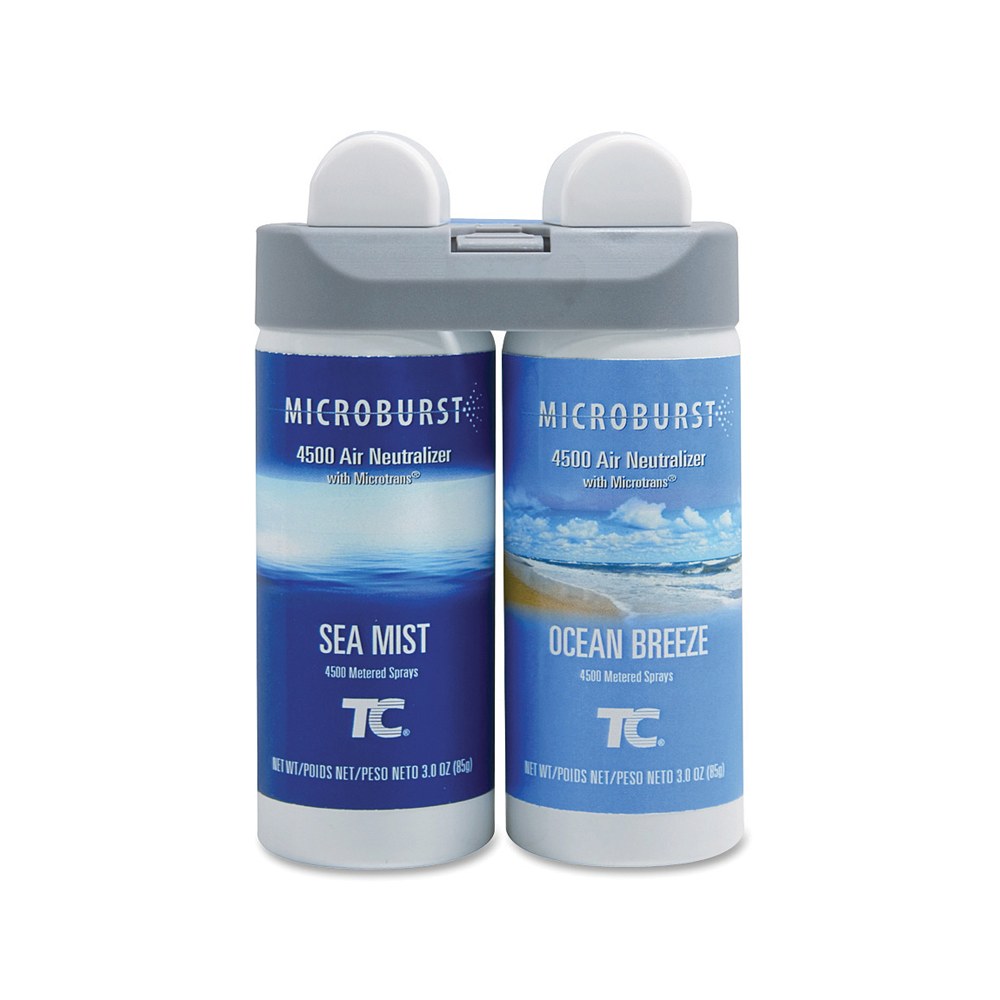 Rubbermaid Microburst Duet Refills, Ocean Breeze/Sea Mist, Carton Of 4