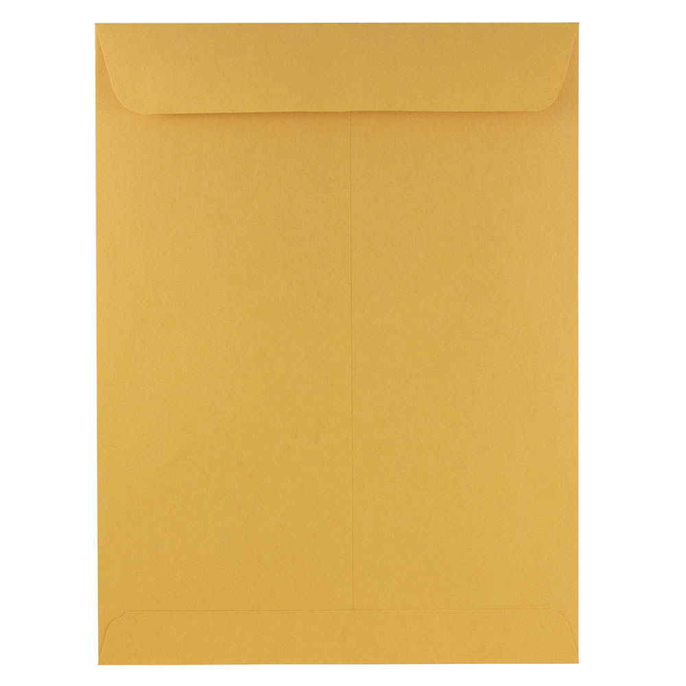 JAM Paper Open-End 9in x 12in Envelopes, Gummed Seal, Brown Kraft, Pack Of 50 Envelopes