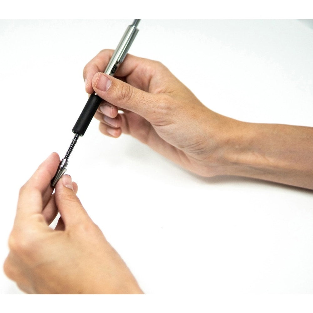 Zebra Pen STEEL 4 Series F-402 Retractable Ballpoint Pen, Fine Point, 0.7 mm, Silver Barrel, Black Ink