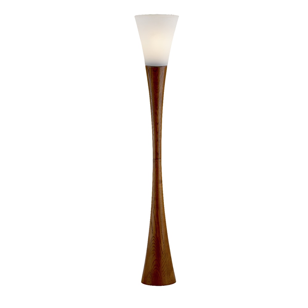 Adesso Espresso Floor Lamp, 68inH, Walnut