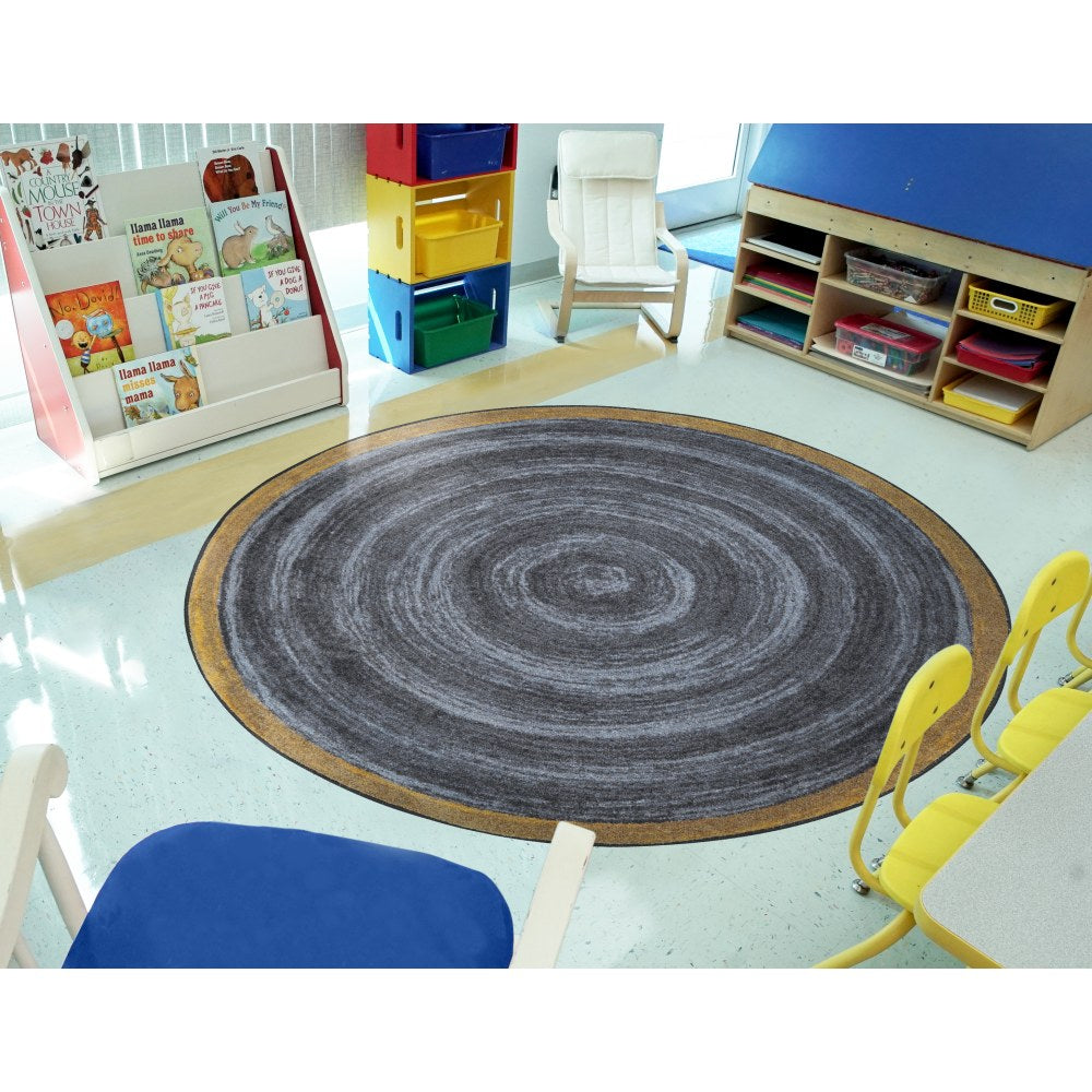 Joy Carpets Feeling Natural Kids Round Area Rug, 7-29/50ft x 7-29/50ft, Slate