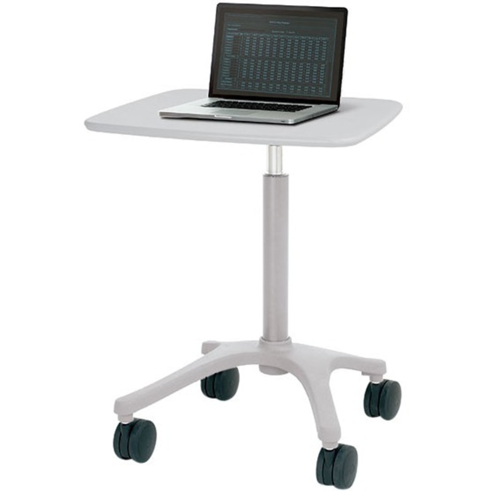 Anthro Zido 25, Adjustable-Height Cart, Light Load - 150 lb Capacity - 4 Casters - 4in Caster Size - Medium Density Fiberboard (MDF), Cast Metal - 25in Width x 25.8in Depth x 40in Height - Steel Frame - Cool Gray