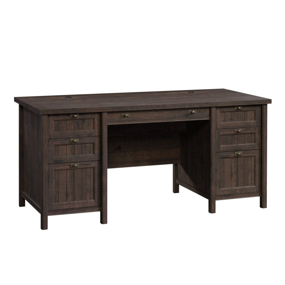 Sauder Costa 66inW Executive Computer Desk, Coffee Oak