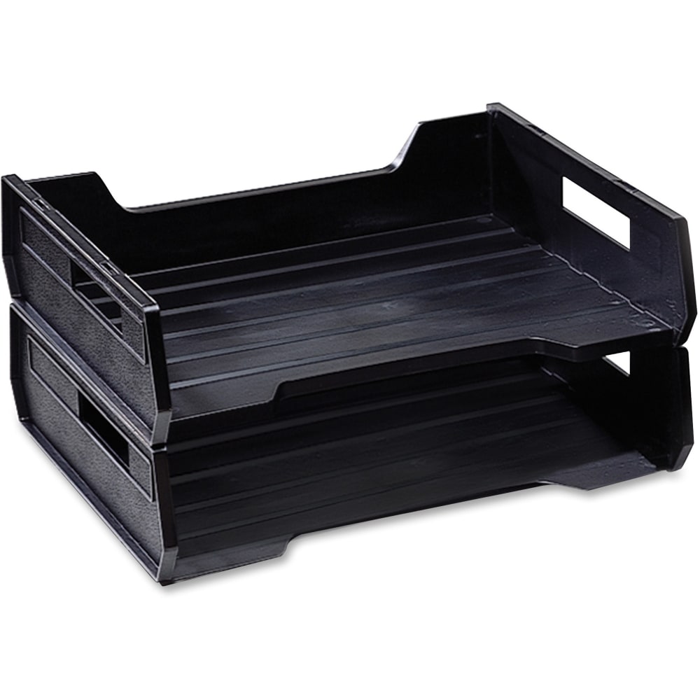 SKILCRAFT Desk Trays, Letter-Size, Black, Pack Of 2 (AbilityOne 7520-01-094-4307)