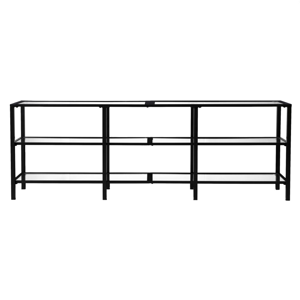 SEI Furniture Tyler Metal/Glass Media Stand For Flat-Screen TVs, 24-1/4inH x 70inW x 16inD, Black