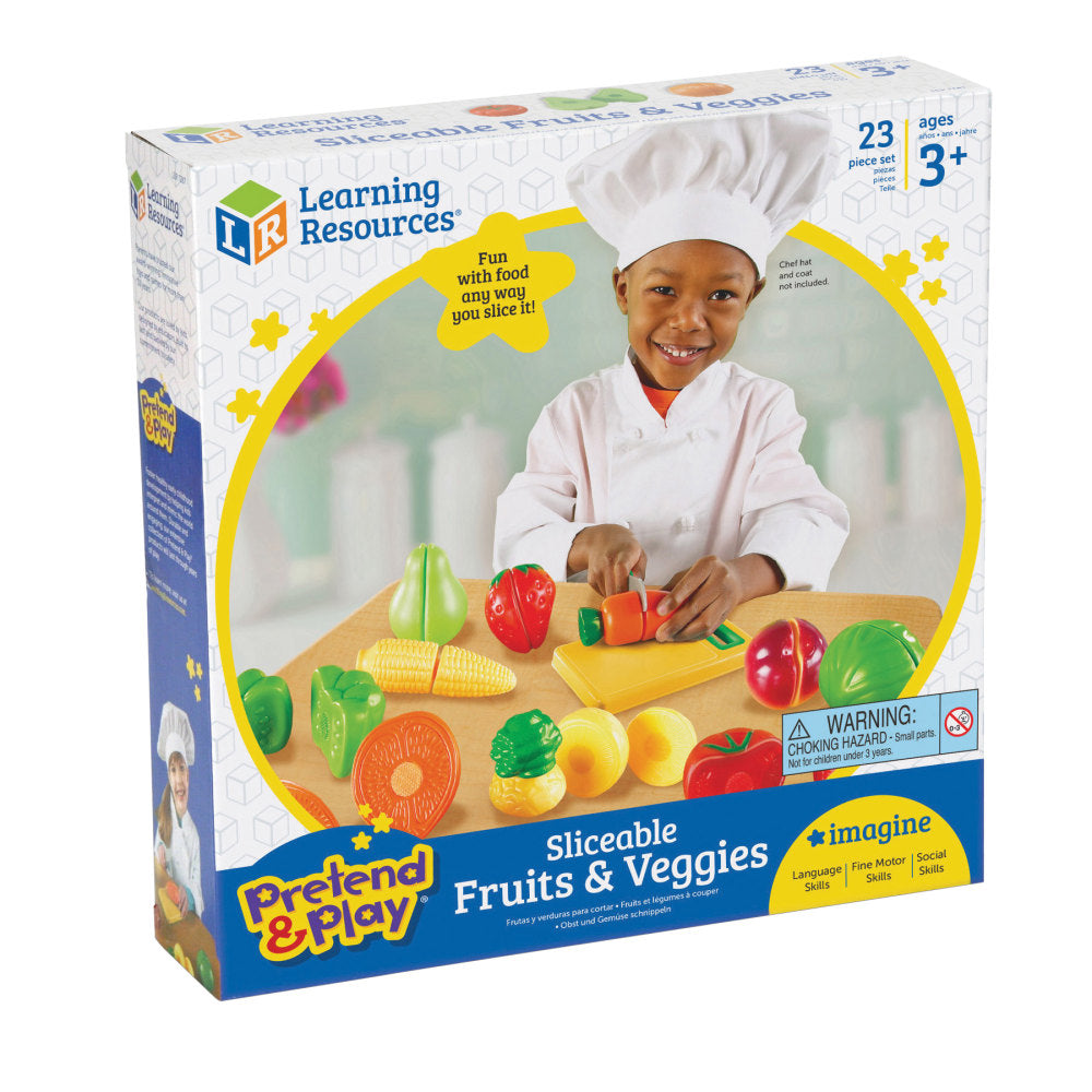 Learning Resources Pretend & Play Sliceable Fruits And Veggies, Pre-K To Grade 3