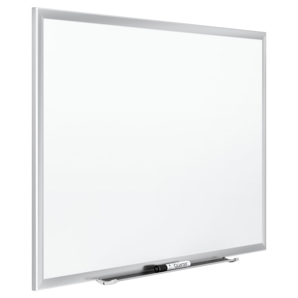 Quartet Magnetic Porcelain Dry-Erase Whiteboard, 24in x 36in, Aluminum Frame With Silver Finish