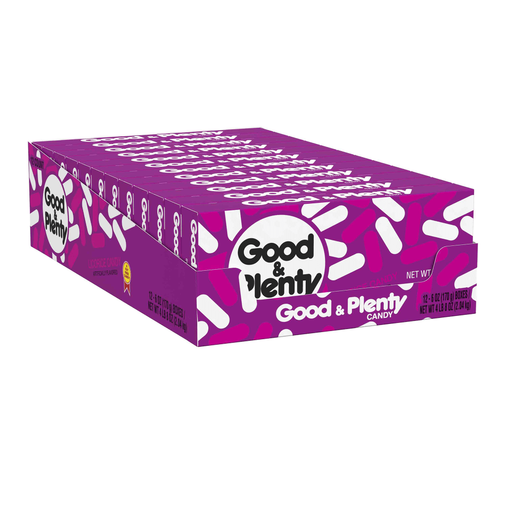 Good & Plenty Licorice Candy, 6 Oz, Pack Of 12 Boxes