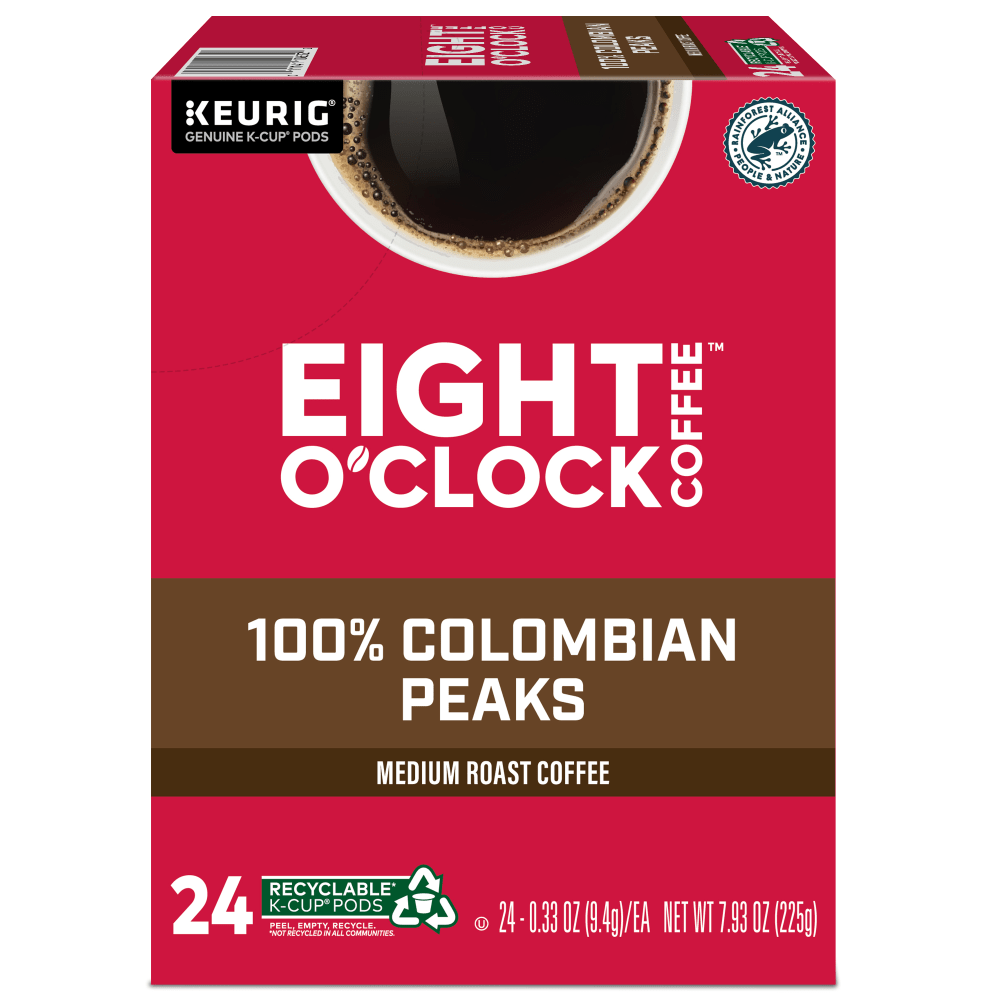 Eight O-Clock Single-Serve Coffee K-Cup Pods, Colombian, Carton Of 24