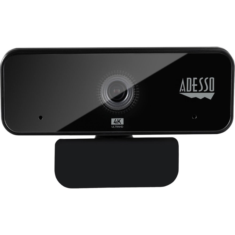 Adesso CyberTrack H6 4K Ultra HD Webcam - 8 Megapixel - 30 fps - USB 2.0 - Fixed Focus - Tripod mount - Privacy shutter - 3840 x 2160 Video - Works with Zoom, Webex, Skype, Team, Facetime, Windows, MacOS, and Android Chrome OS