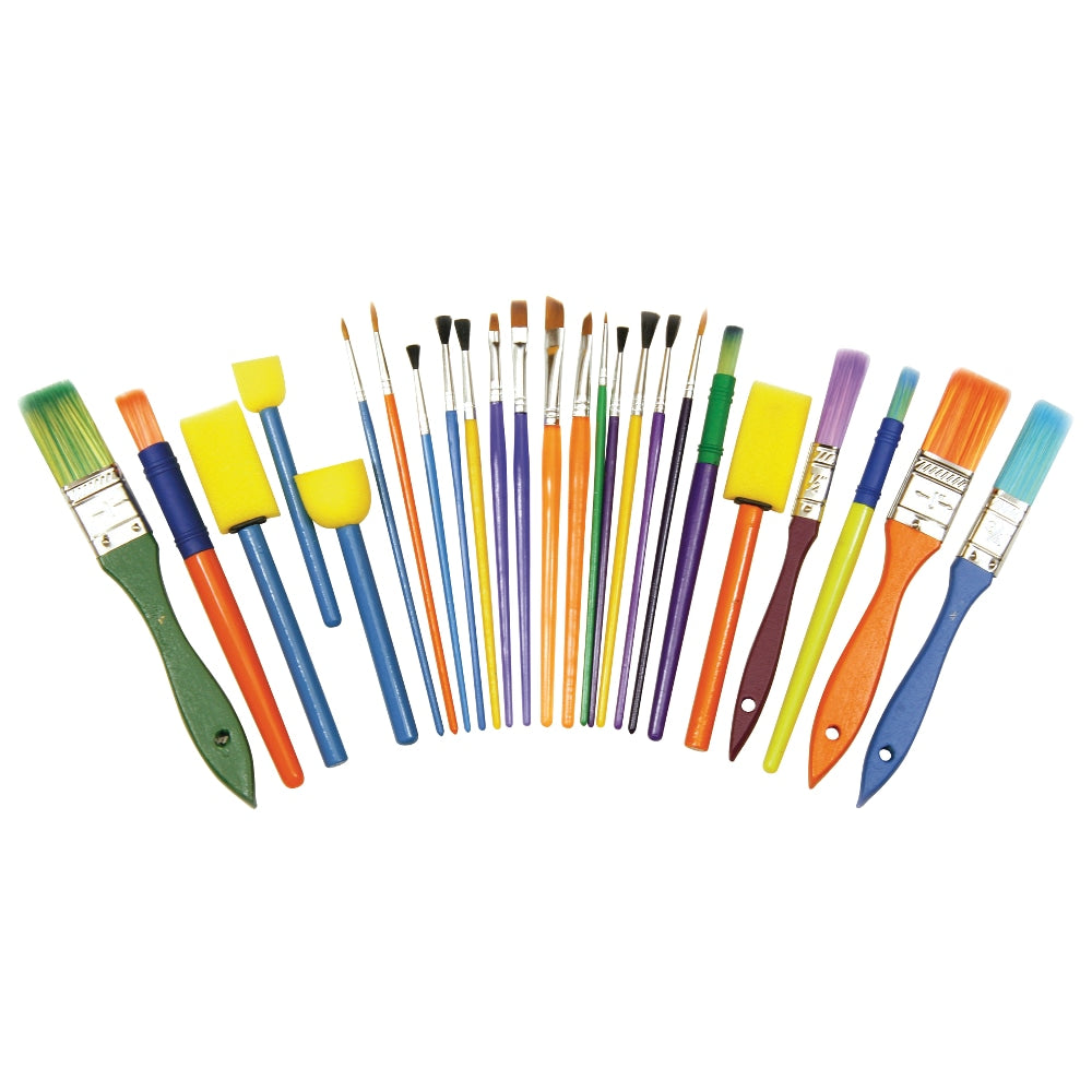 Creativity Street Painting Supplies Starter Brush Set, Assorted Sizes, Pack Of 25