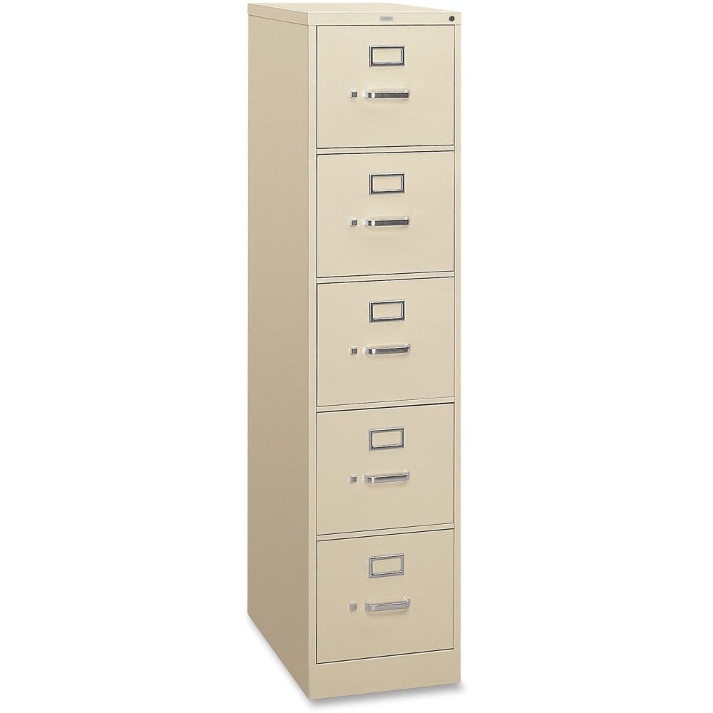 HON 310 26-1/2inD Vertical 5-Drawer Letter-Size File Cabinet, Putty