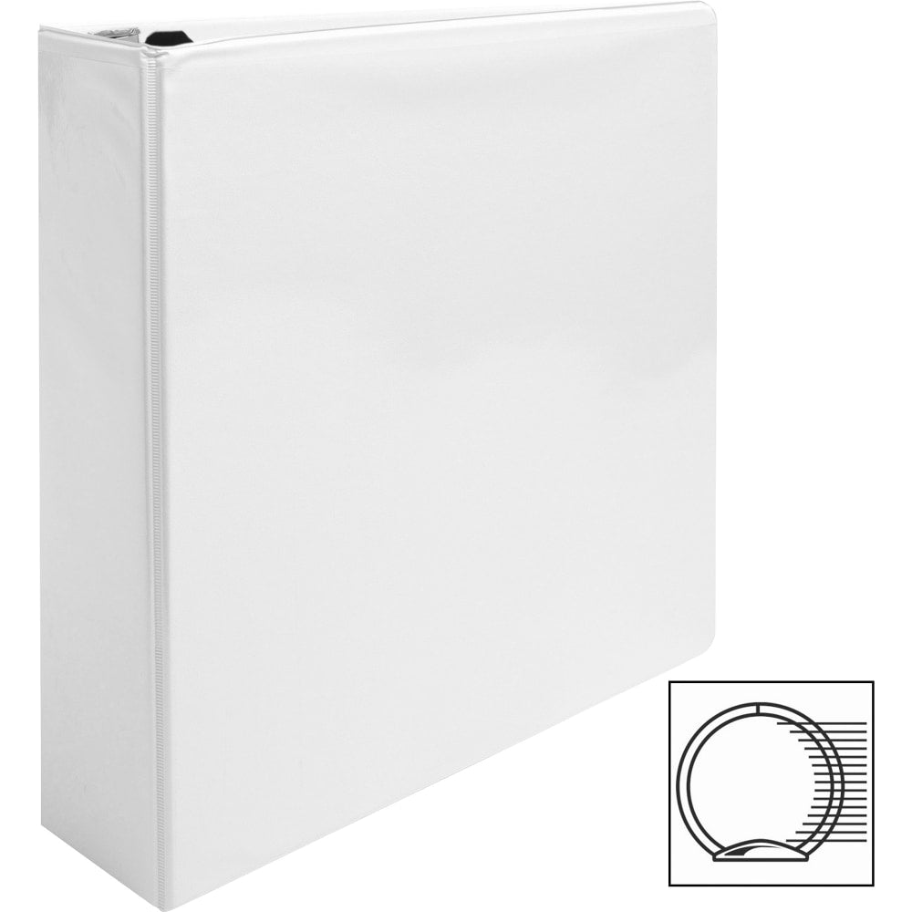 Business Source View 3-Ring Binder, 2in Round Rings, White