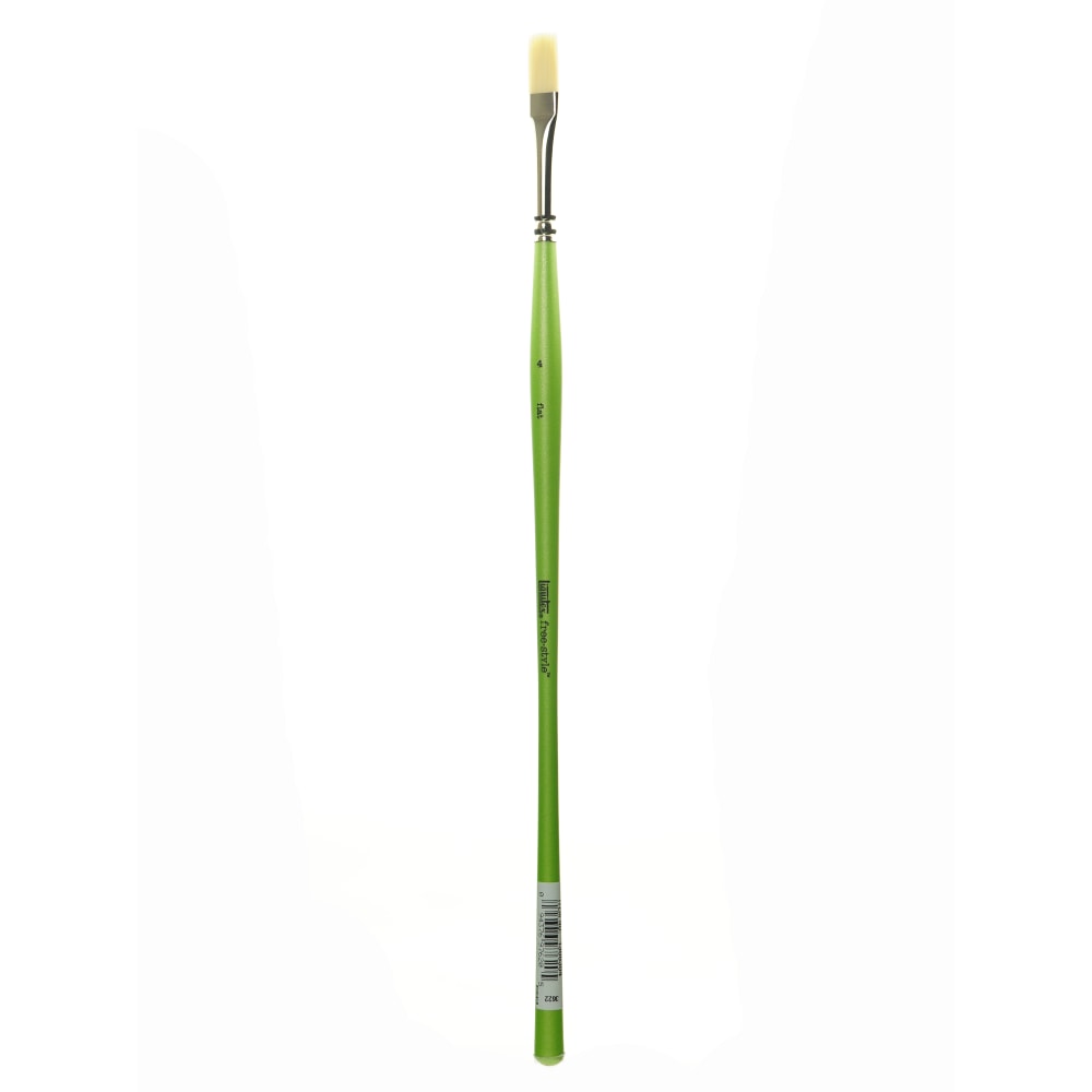 Liquitex Free-Style Detail Paint Brush, Synthetic, Size 4, Flat Bristle, Green