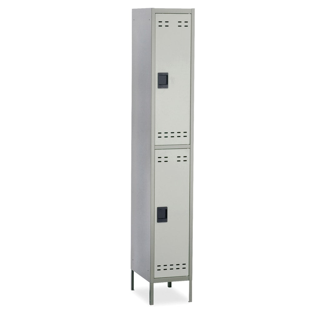 Safco Double-Tier Two-Tone Locker With Legs, 78inH x 18inW x 12inD, Gray