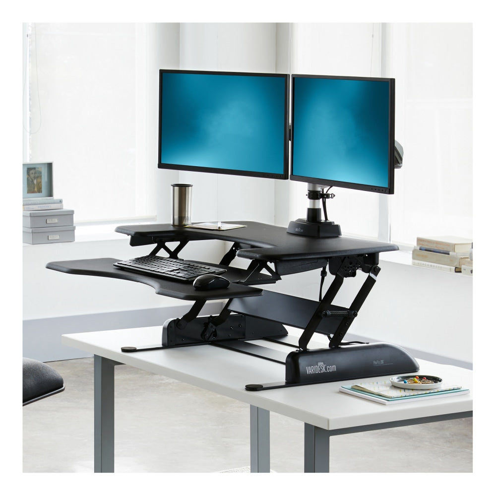 VariDesk ProPlus Manual Standing Desk Riser, 36inW x 41-3/4 "D, Black