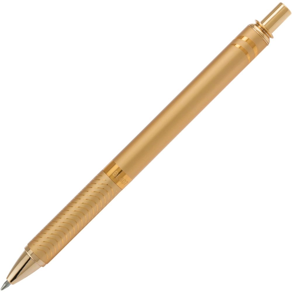 Pentel EnerGel Alloy Retractable Gel Pen, Medium Point, 0.7 mm, Gold Aluminum Barrel, Black Ink