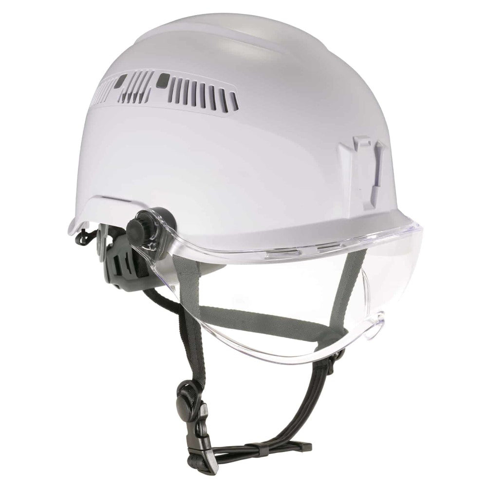 Ergodyne Skullerz 8975V Anti-Fog Class C Safety Helmet With Visor, Clear Lens, White