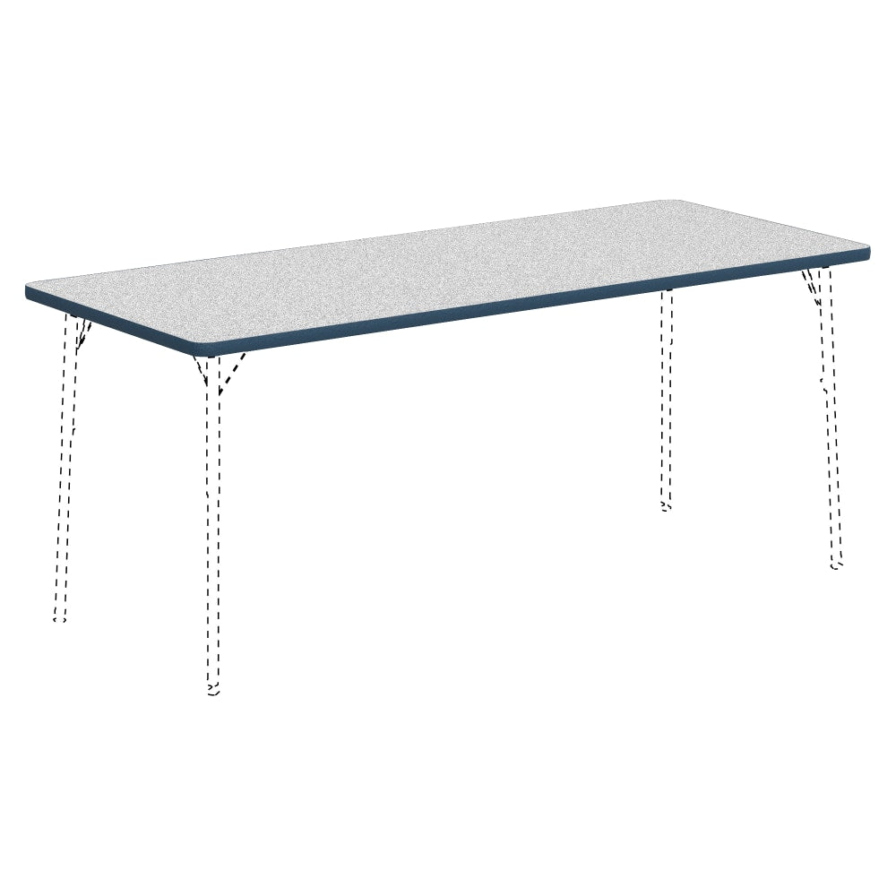 Lorell Classroom Rectangular Activity Table Top, 72inW x 30inD, Gray Nebula/Navy