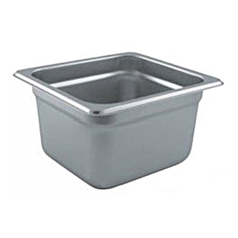 Winco 1/6 Size 4in Steam Table Pan, Silver