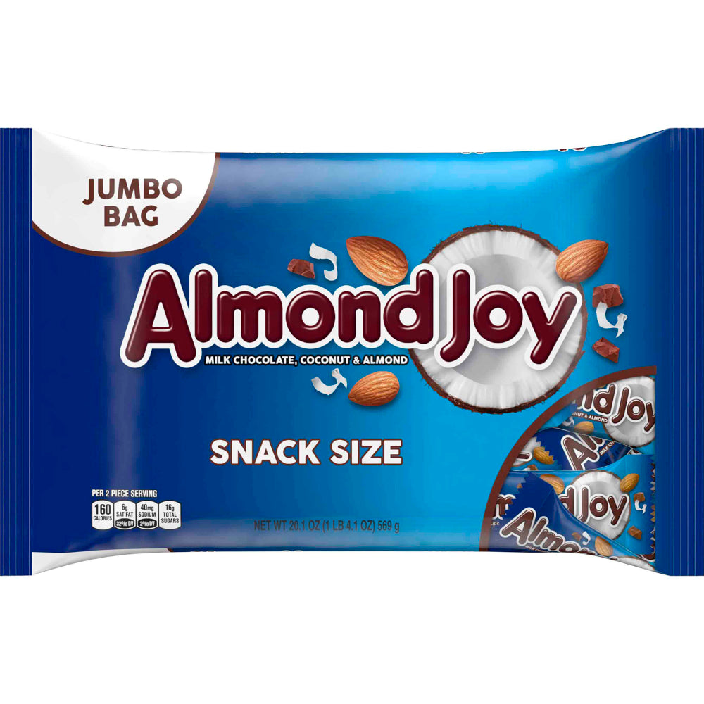 Almond Joy Snack Size Candy Bars, 20.1 Oz, Pack Of 2 Bags