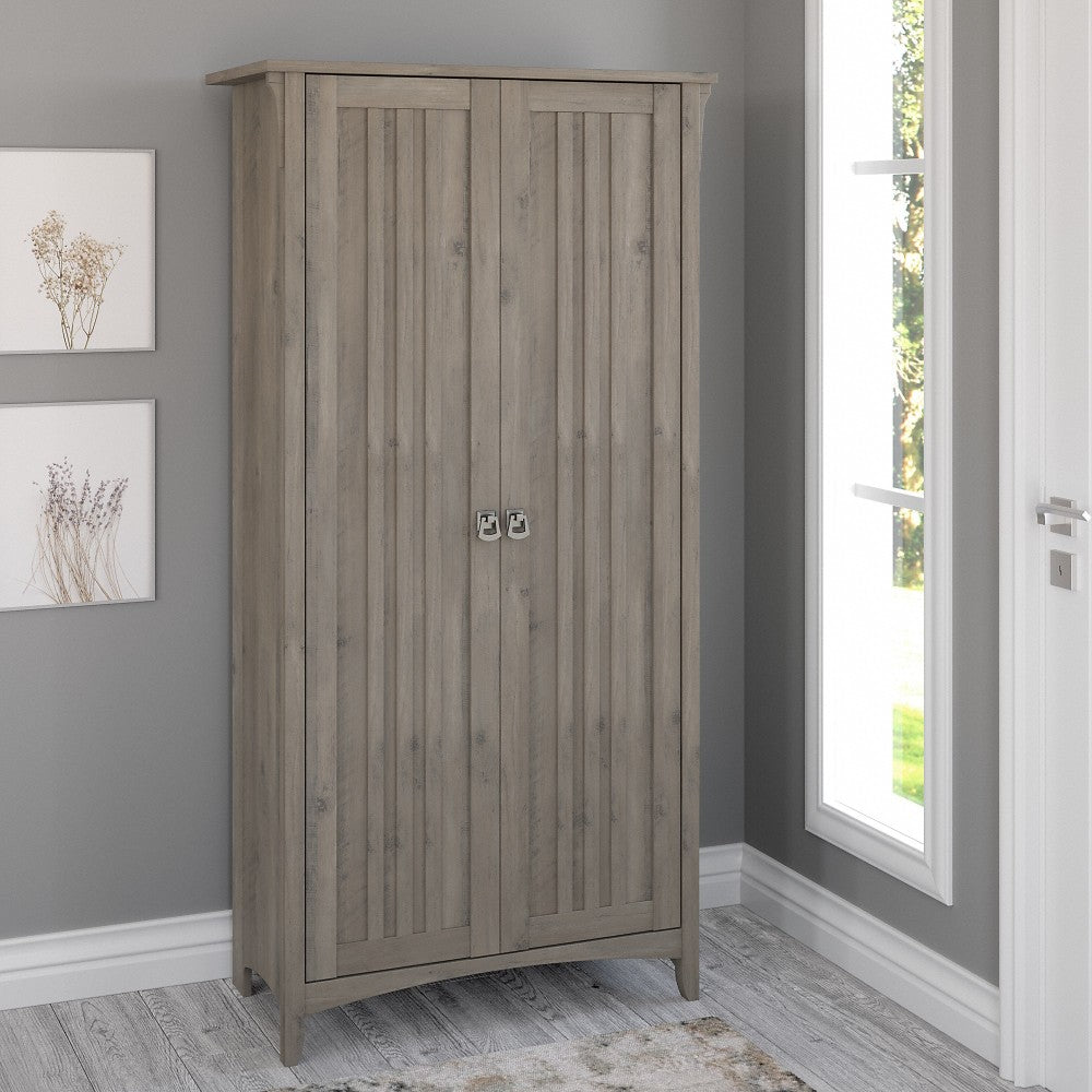 Bush Furniture Salinas Tall Storage Cabinet with Doors, Driftwood Gray, Standard Delivery