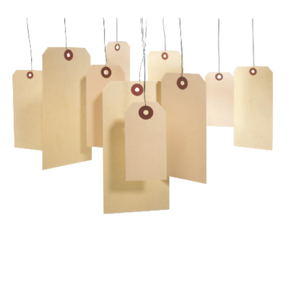 MACO Medium G-Grade Shipping Tags, Size 5, 4 3/4in x 2 3/8in, Buff, Box Of 1,000