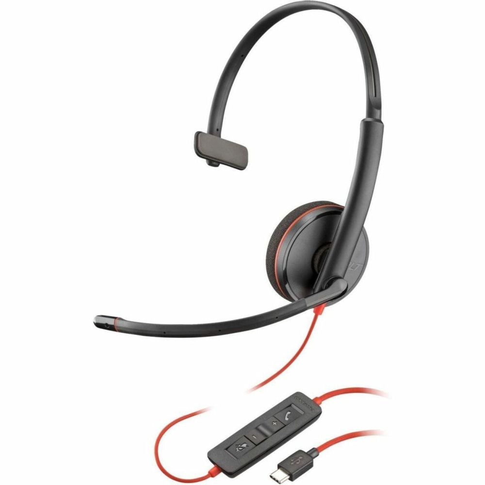 Poly Blackwire 3210 - Blackwire 3200 Series - headset - on-ear - wired - USB-C - black - UC certified