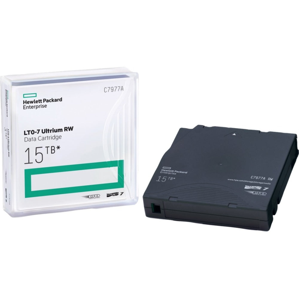 HPE 15TB E LTO Ultrium Cartridge - LTO-7 - Rewritable - 6.25 TB (Native) / 15 TB (Compressed) - 2775.59 ft Tape Length - 315 MB/s Native Data Transfer Rate - 750 MB/s Compressed Data Transfer Rate - 1 Pack