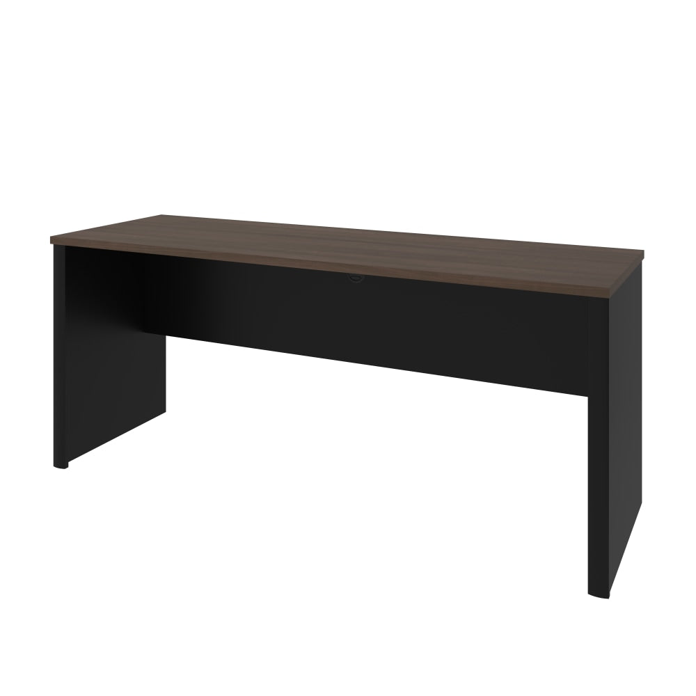 Bestar Connexion 72inW Narrow Computer Desk Shell, Antigua/Black