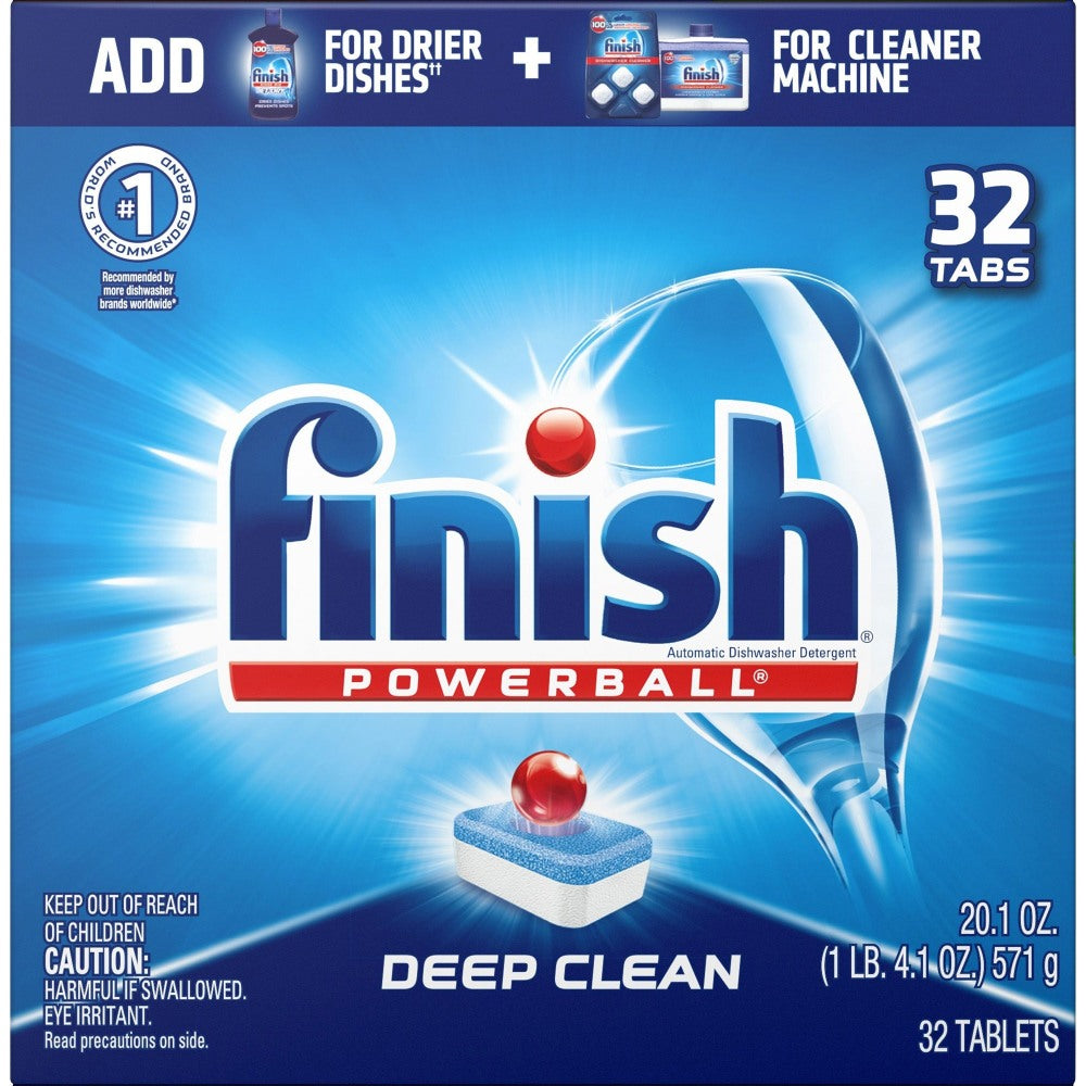 Finish Powerball Dishwasher Detergent Tabs, Fresh Scent, Box Of 32 Tabs