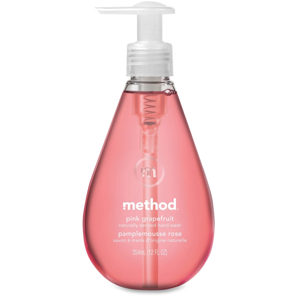 Method Pink Grapefruit Gel Hand Wash - Pink Grapefruit Scent - 12 fl oz (354.9 mL) - Pump Bottle Dispenser - Hand - Pink - Non-toxic, Triclosan-free - 6 / Carton