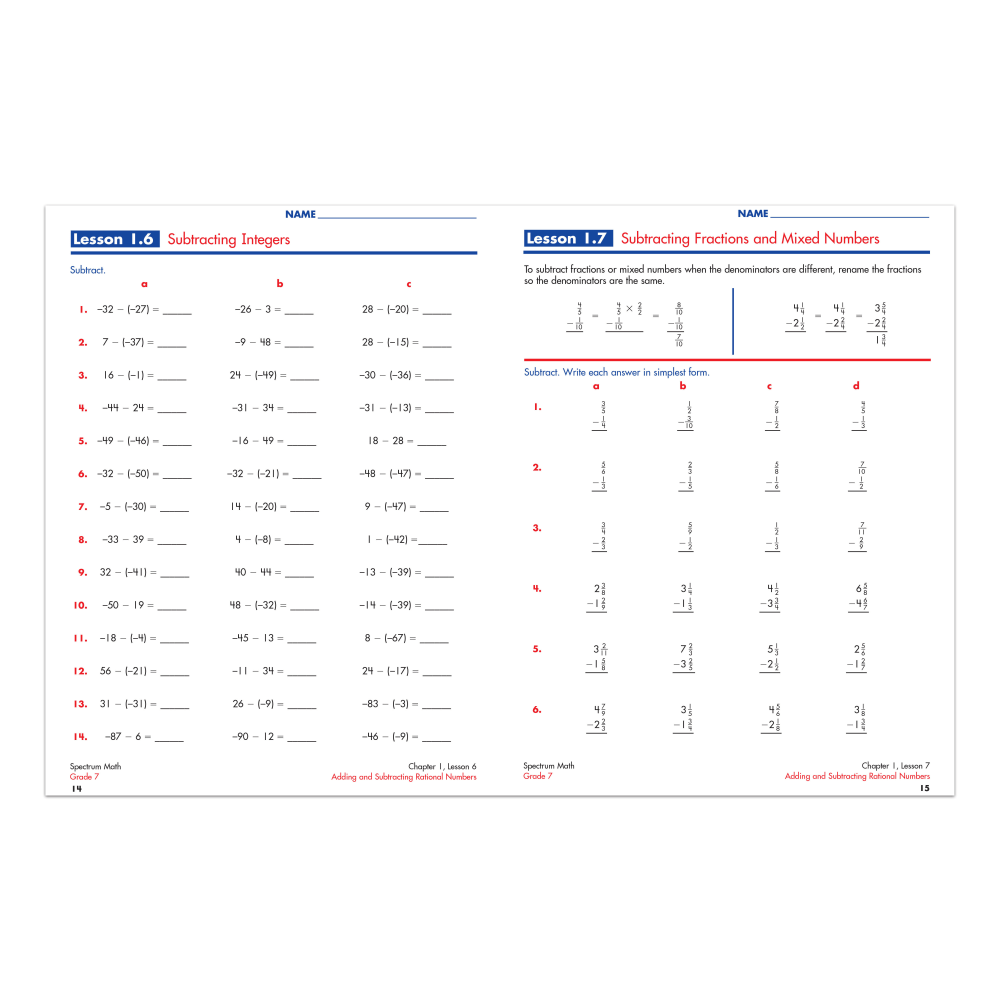Carson-Dellosa Spectrum Math Workbook, Grade 7