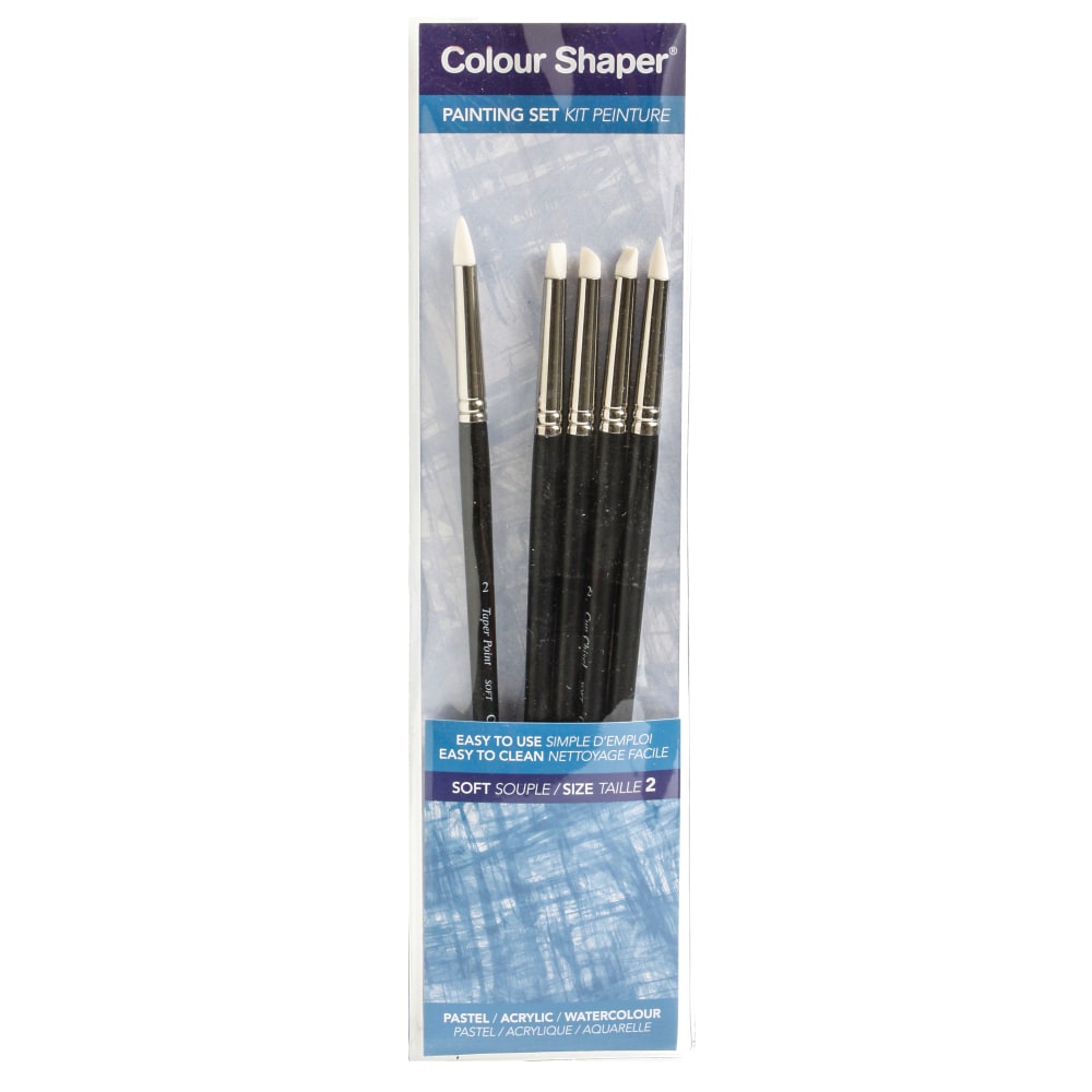 Colour Shaper Painting And Pastel Blending Tools, No. 2, Assorted Soft, Black, Set Of 5