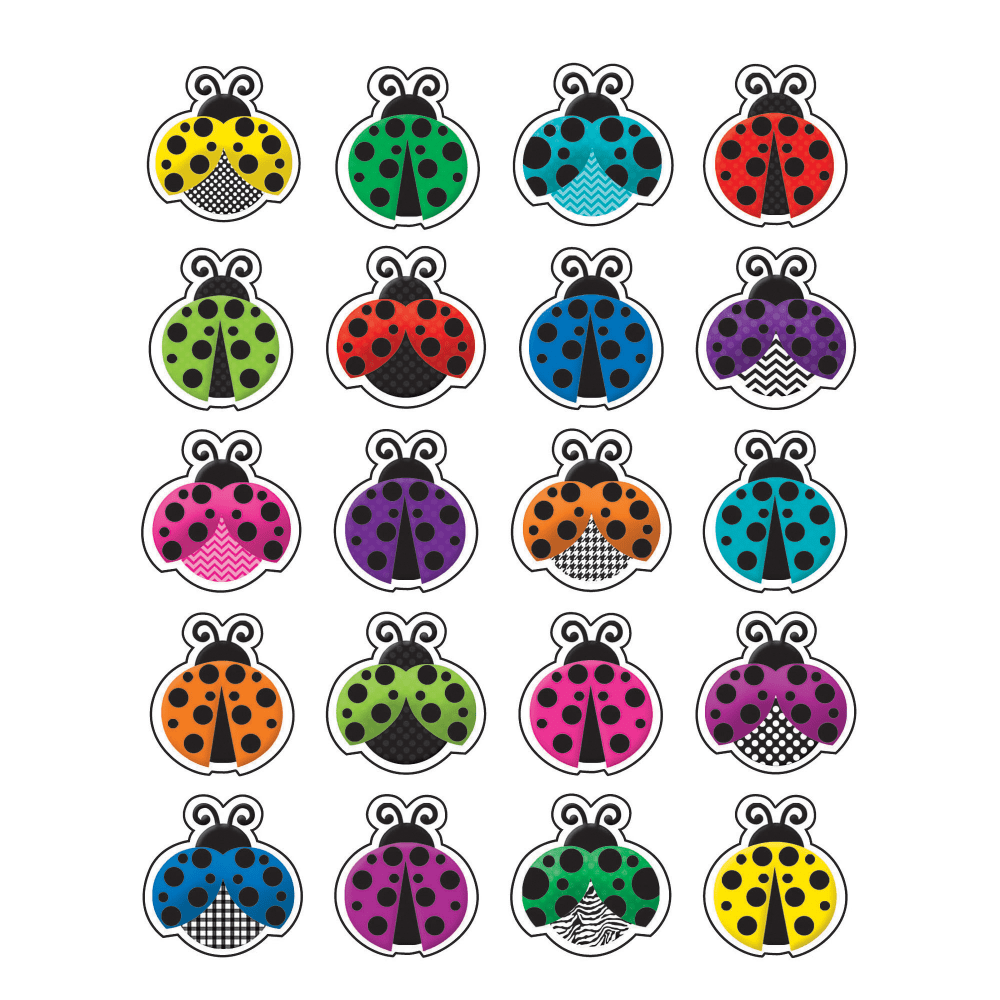 Teacher Created Resources Stickers, Colorful Ladybugs, 120 Stickers Per Pack, Set Of 12 Packs