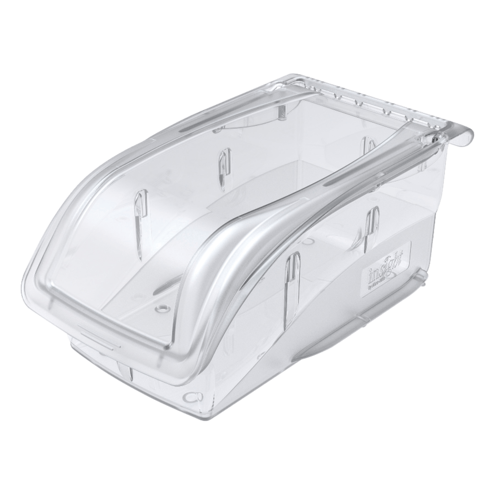 Akro Mils Insight Supply Bin Lid, Medium Size, 7 3/8in x 4 1/8in x 3 1/4in, Clear