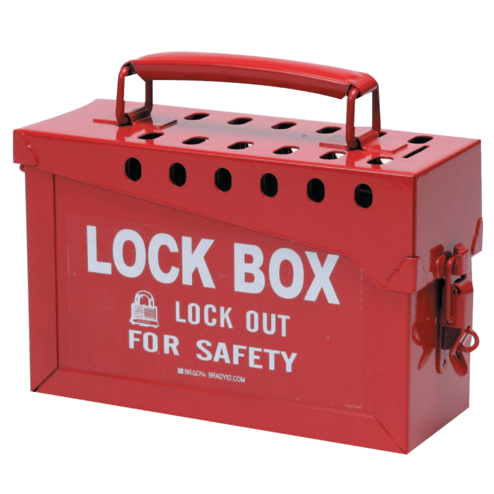 Lock Box, 6 in H x 9 in L x 3.5 in W, Red