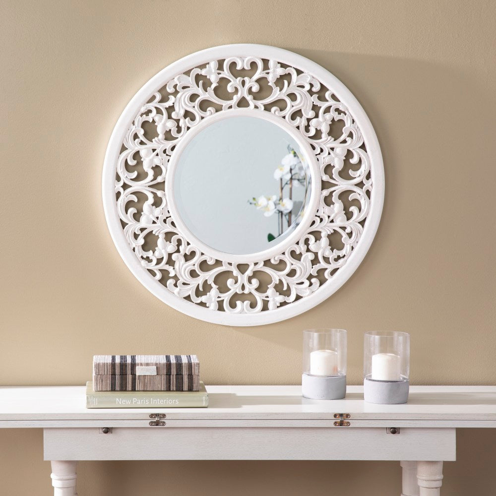 SEI Kinior Decorative Wall Mirror, 35in x 35in, White