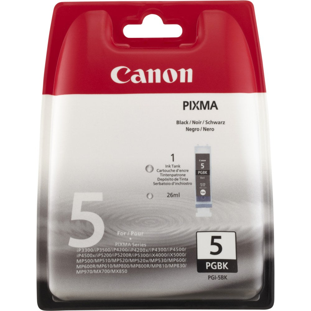 Canon PGI-5 ChromaLife 100 Black Ink Cartridges, Pack Of 2, PGI-5BK