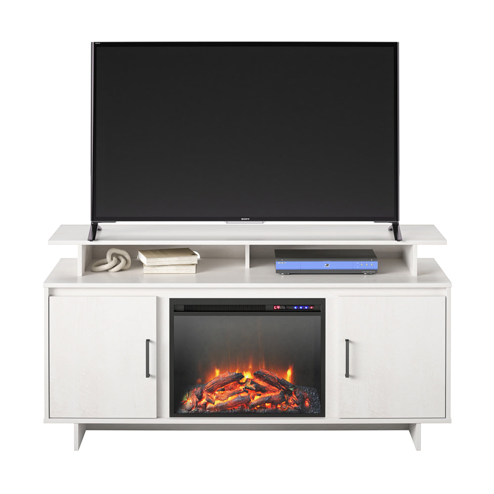 Ameriwood Home Merritt Avenue Electric Fireplace TV Console For 74in TVs, Ivory