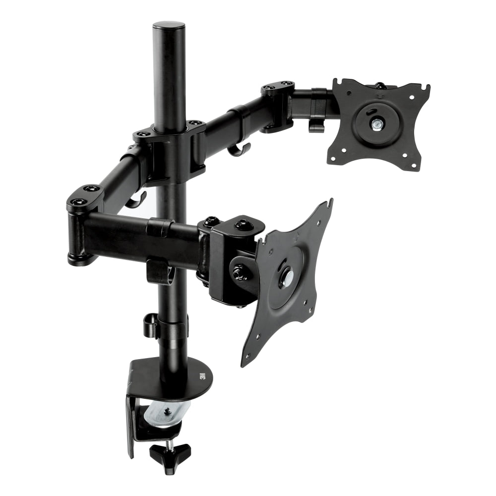 3M MM200B Dual Monitor Mount, 24inH x 33inW x 5inD, Black