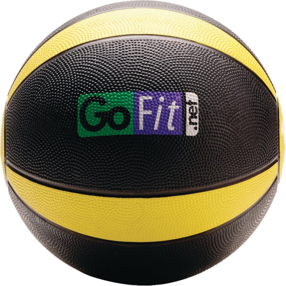 GoFit Medicine Ball, 10 Lb, Black/Yellow