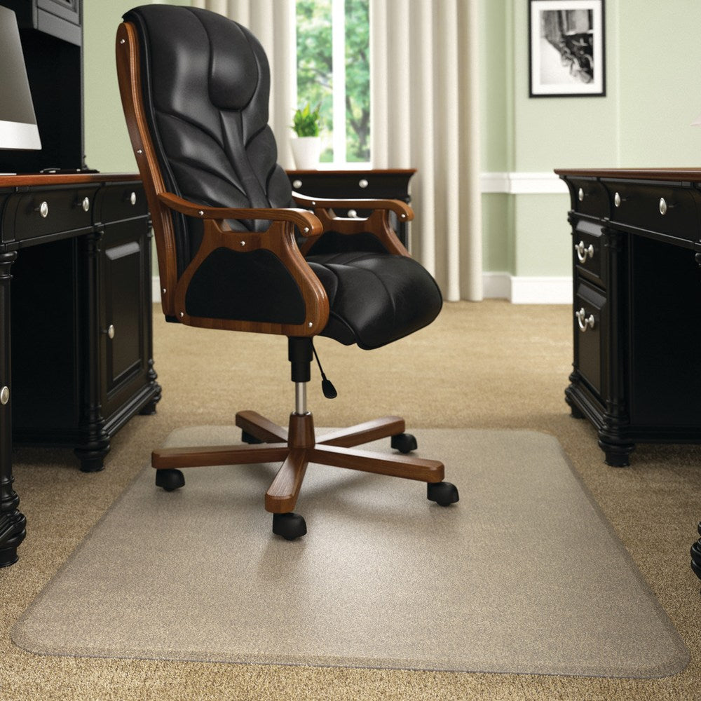 Deflecto Execumat Heavy-Duty Vinyl Chairmat For High-Pile Carpets, Rectangular, 45inW x 53inD, Clear