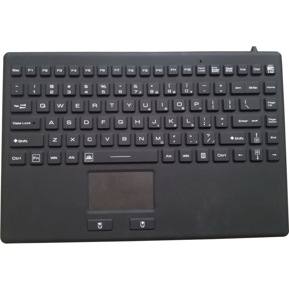 DSI WATERPROOF IP68 SILICONE TENKEYLESS KEYBOARD WITH TOUCHPAD - 87 Key - TouchPad - Windows - Black