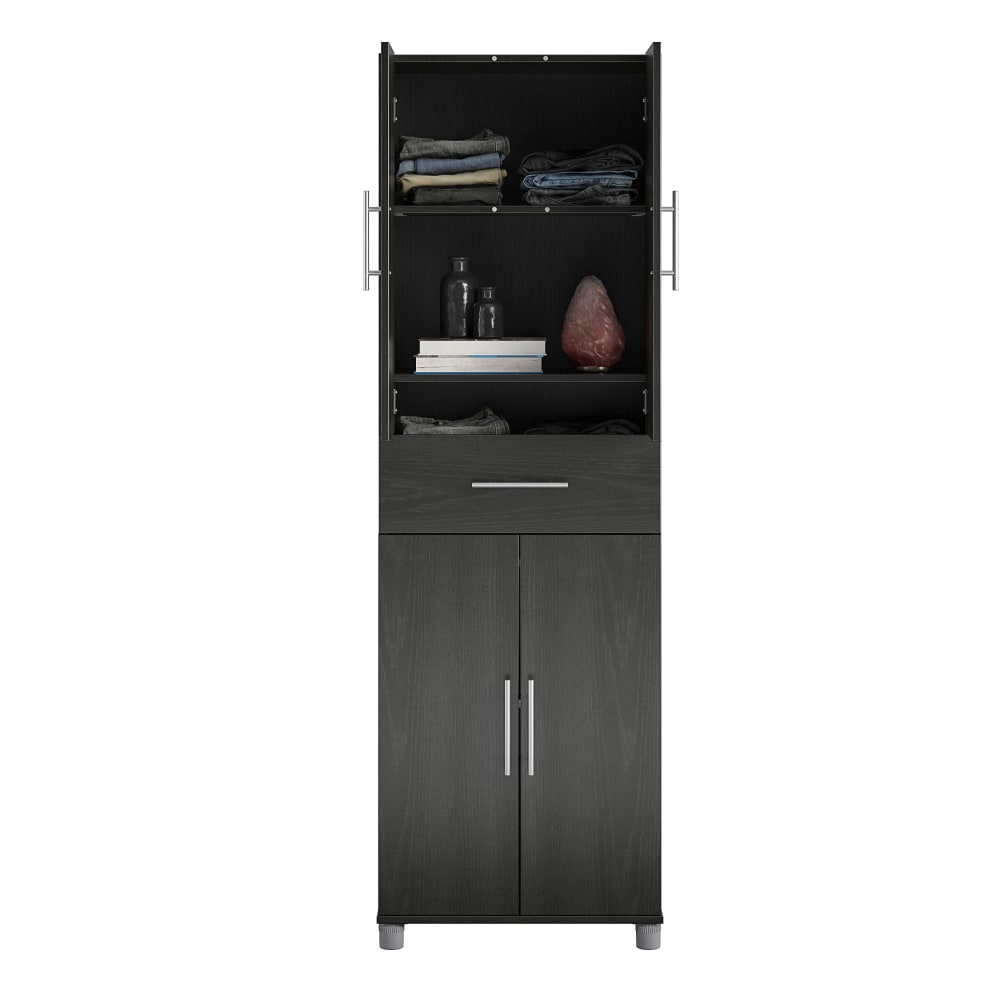 Ameriwood Home Camberly 4-Door/1-Drawer 24inW Storage Cabinet, Black