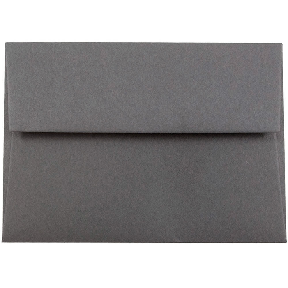 JAM Paper Stationery Set, 4 3/4in x 6 1/2in, Dark Gray/White, Set Of 25 Cards And Envelopes